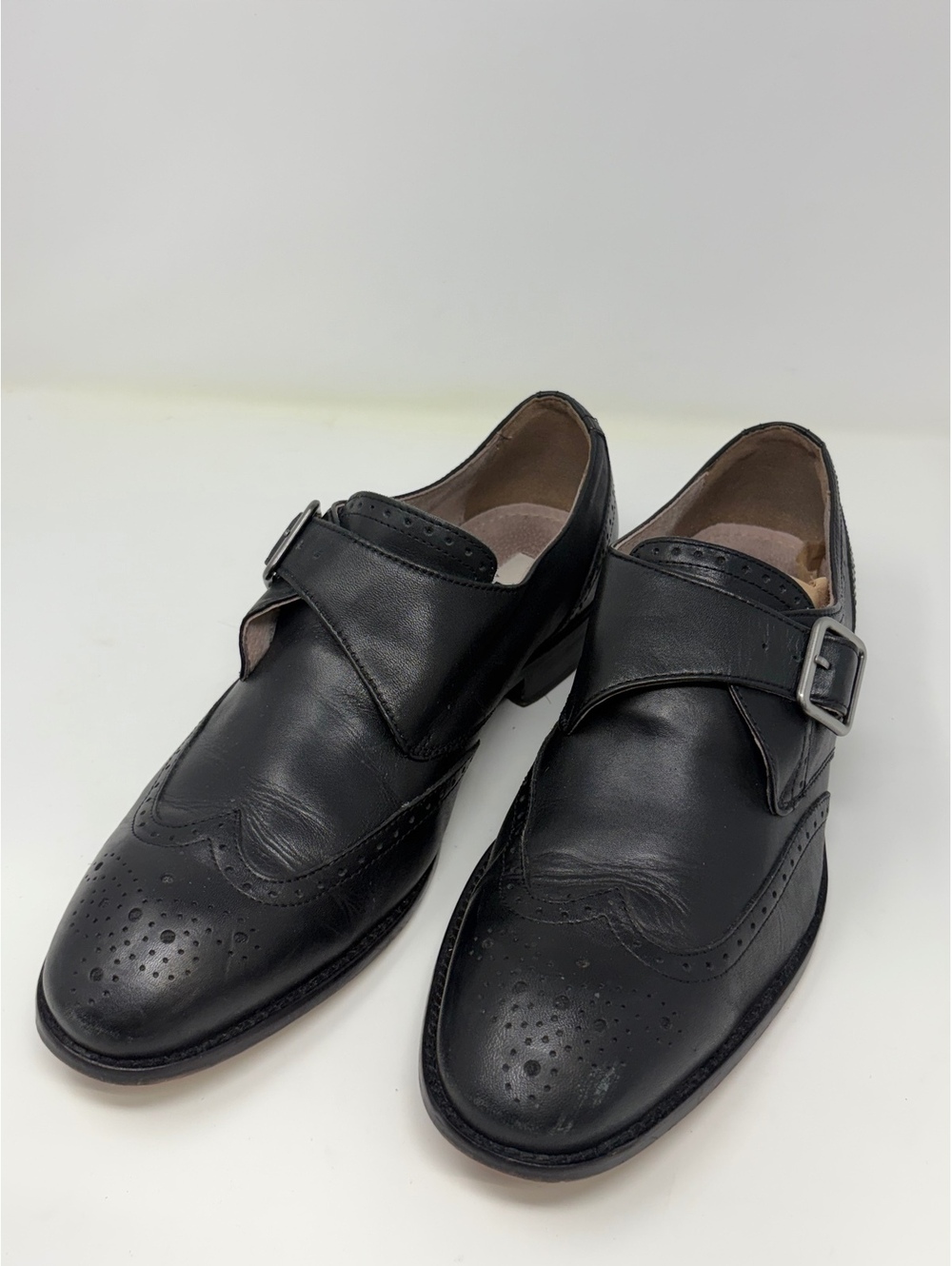 Joseph Abboud Black Leather Monk Strap Dress Shoes Size 10
